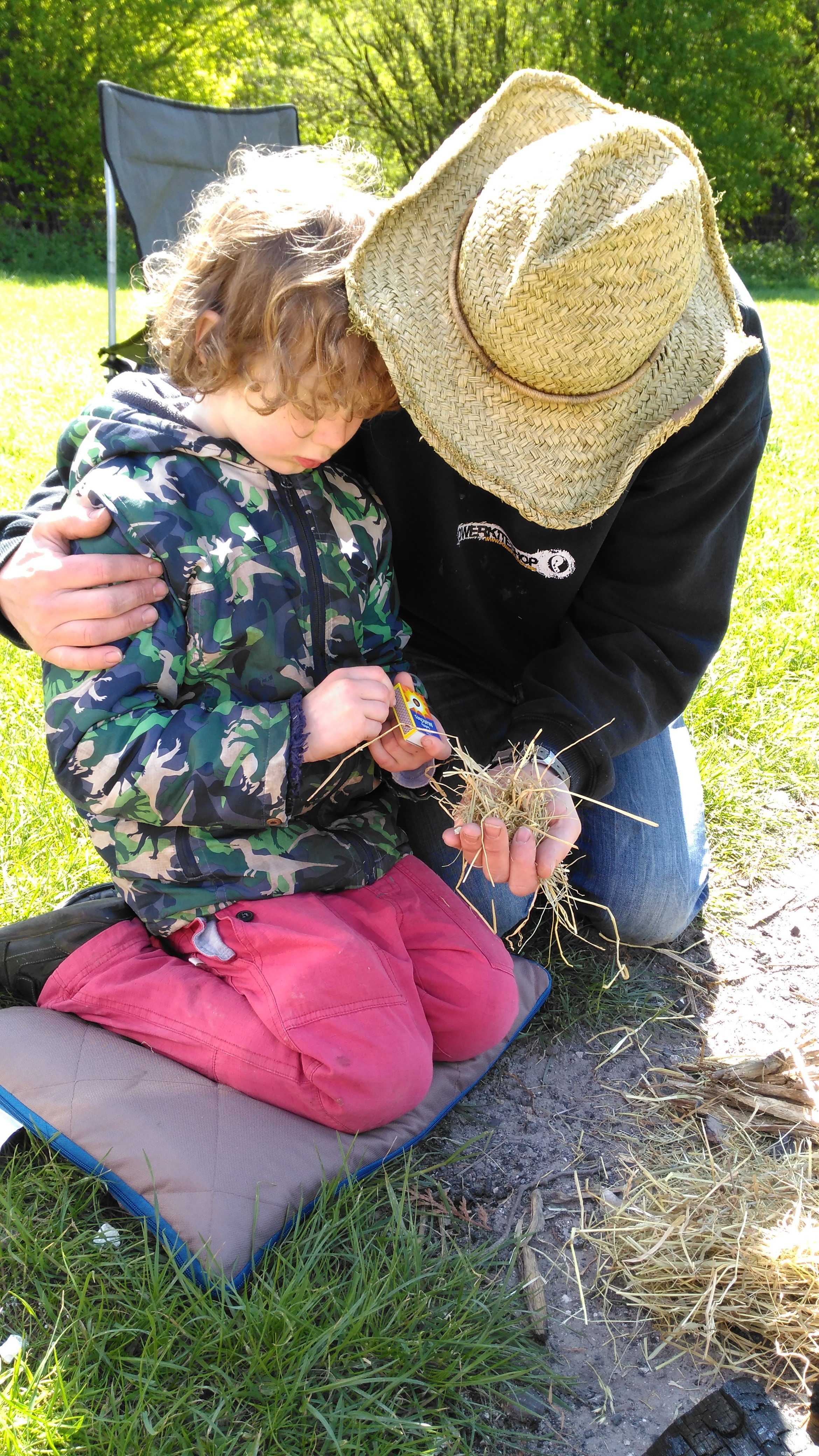 Thing 1 and Mr T making fire