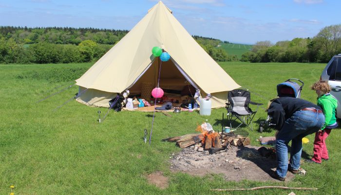 6m bell tent and firepit