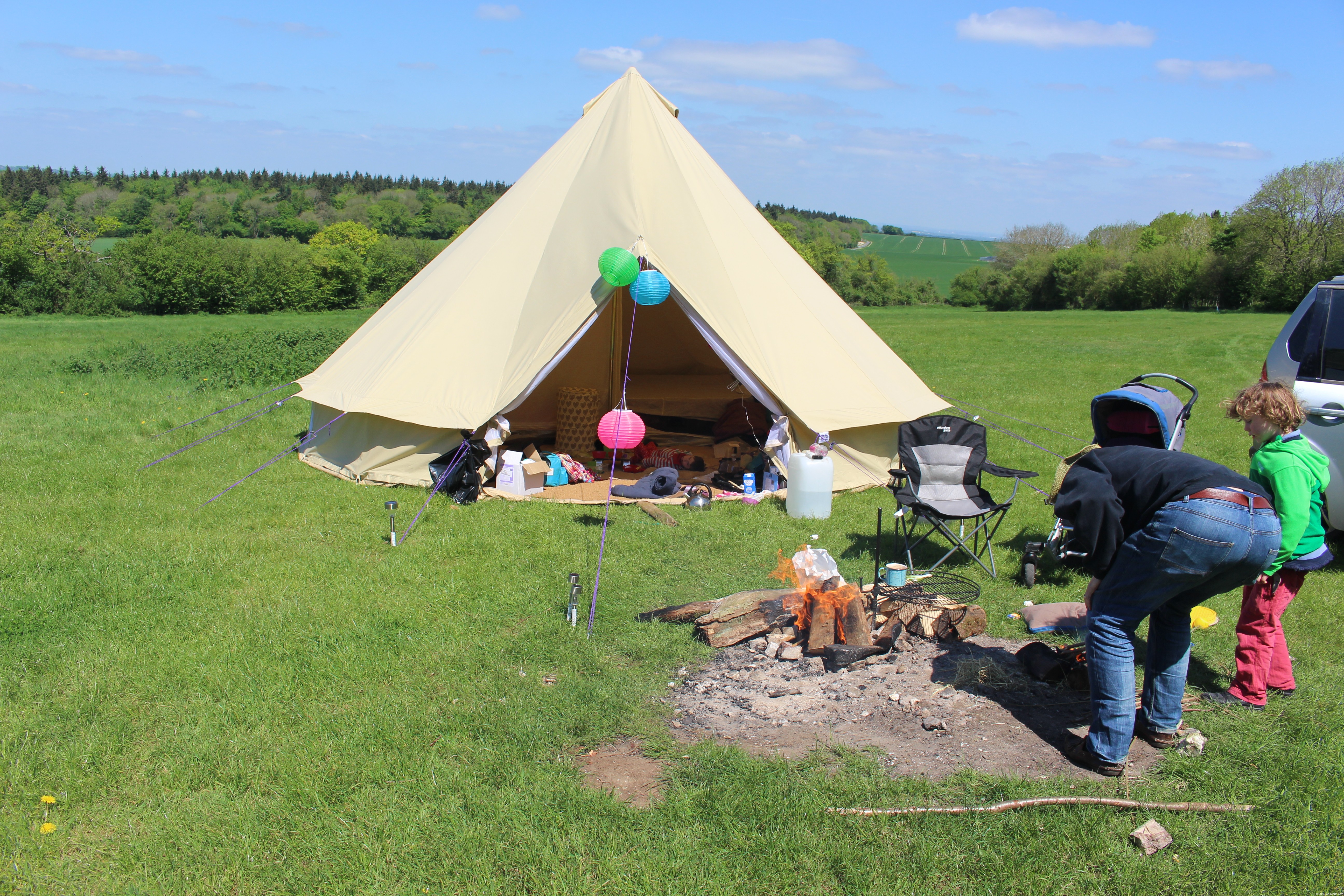 6m bell tent and firepit