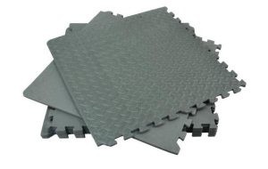 Black industrial interlocking mats