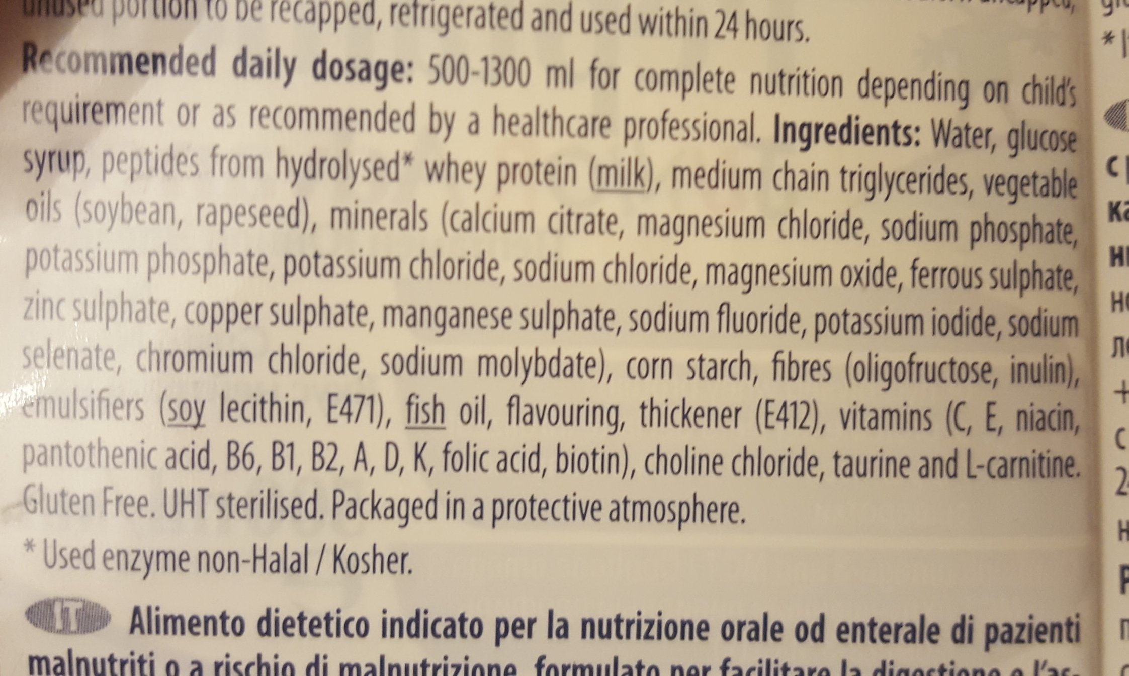 Ingredients list of this 