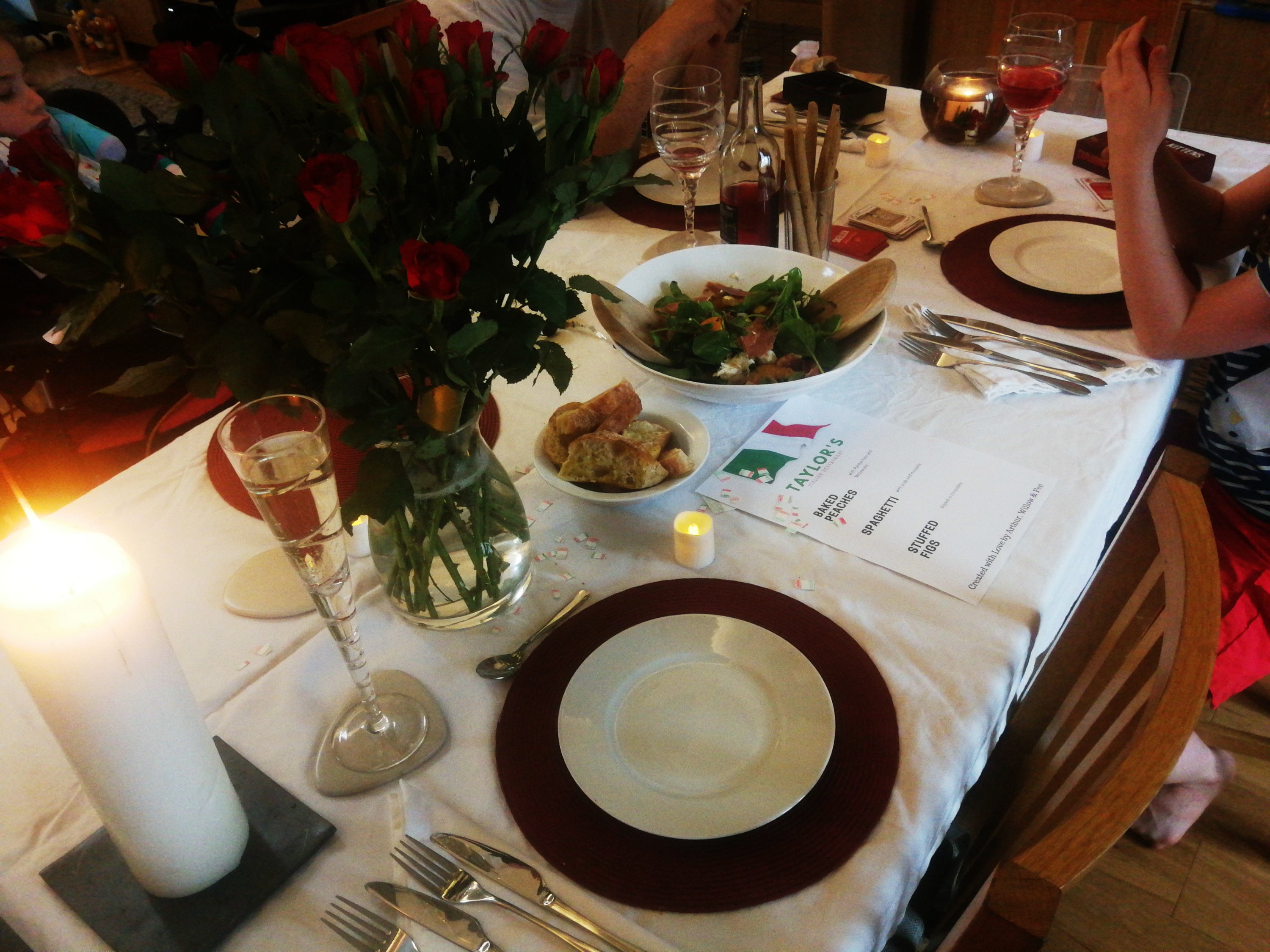 Table dressed for Italian night